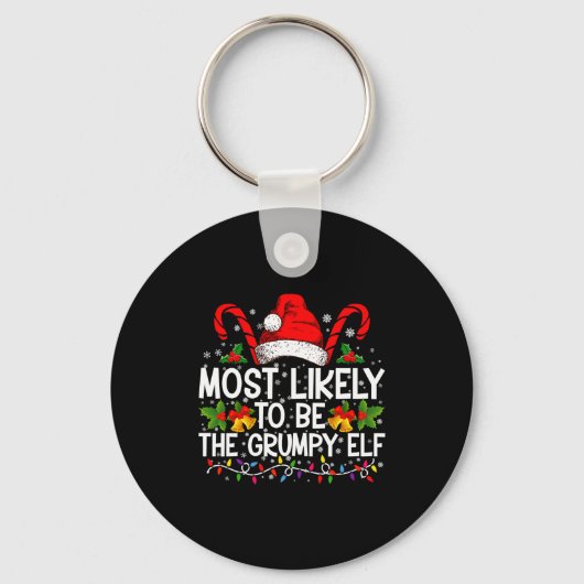 Most Likely To Be The Mpy Elf Funny Xmas Sleutelhanger (Voorkant)