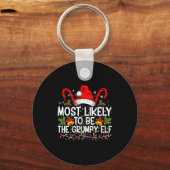 Most Likely To Be The Mpy Elf Funny Xmas Sleutelhanger (Voorkant)