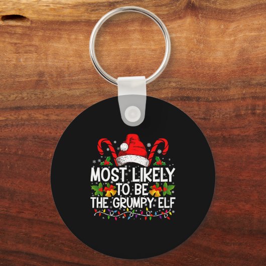 Most Likely To Be The Mpy Elf Funny Xmas  Sleutelhanger (Voorkant)