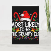 Most Likely To Be The Mpy Elf Funny Xmas T Shirt  Kaart (Voorkant)