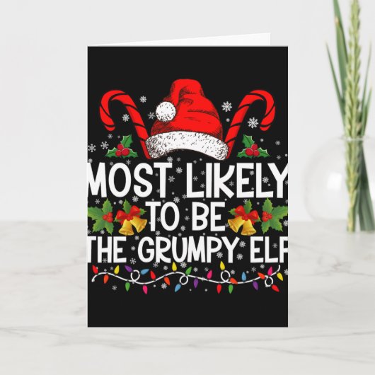 Most Likely To Be The Mpy Elf Funny Xmas T Shirt  Kaart (Voorkant)