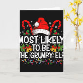 Most Likely To Be The Mpy Elf Funny Xmas T Shirt  Kaart (Gele Bloem)