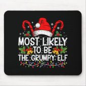 Most Likely To Be The Mpy Elf Funny Xmas T Shirt Muismat (Voorkant)