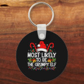 Most Likely To Be The Mpy Elf Funny Xmas T Shirt  Sleutelhanger (Voorkant)