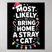 Most Likely To Bring Home A Stray Cat Funny Christ Poster (Voorkant)