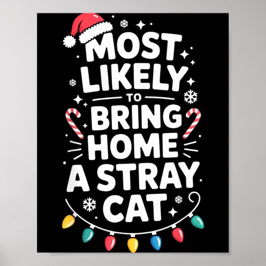 Most Likely To Bring Home A Stray Cat Funny Christ Poster (Voorkant)
