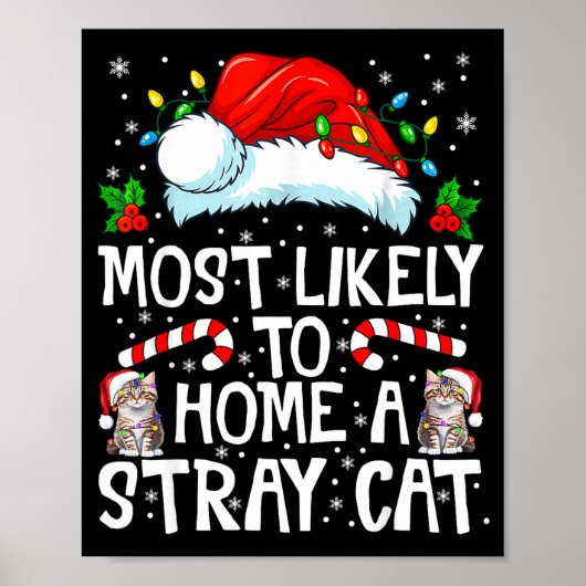 Most Likely To Bring Home A Stray Cat Matching Chr Poster (Voorkant)