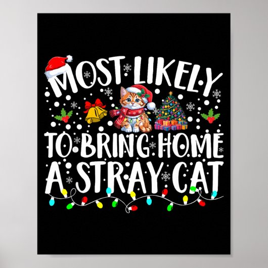 Most Likely To Bring Home A Stray Cat Pet Lover Ch Poster (Voorkant)