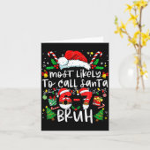 Most Likely To Call Santa 67 Bruh Six Seven Christ Kaart (Gele Bloem)