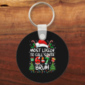 Most Likely To Call Santa 6-7 Bruh Meme Funny Chri Sleutelhanger (Voorkant)