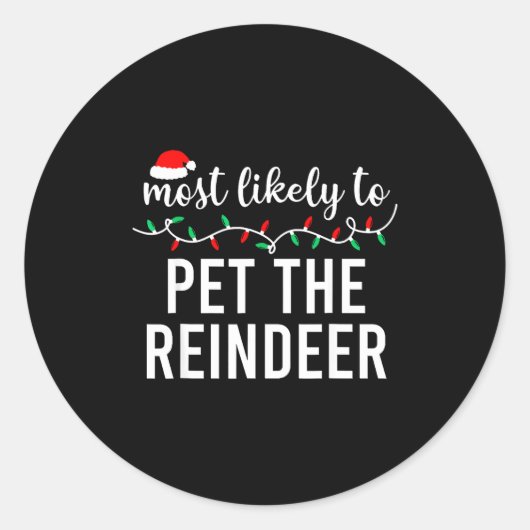 Most Likely To Christmas Matching Family Pajamas F Ronde Sticker (Voorkant)