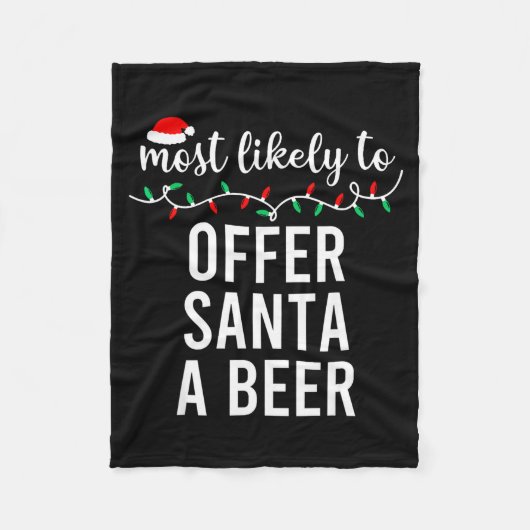 Most Likely To Christmas Shirt Matching Family Paj Fleece Deken (Voorkant)