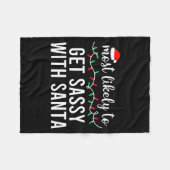 Most Likely To Christmas Shirt Matching Family Paj Fleece Deken (Voorkant (Horizontaal))