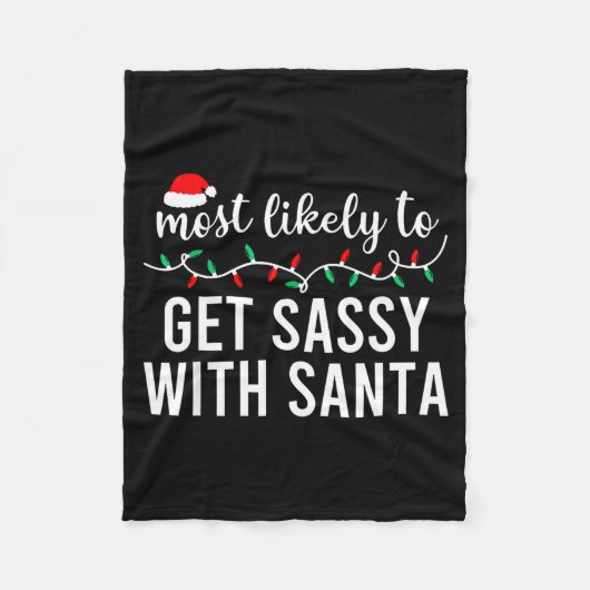 Most Likely To Christmas Shirt Matching Family Paj Fleece Deken (Voorkant)