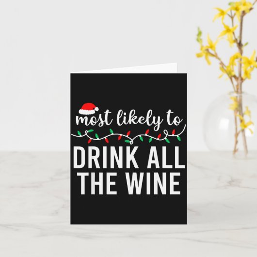 Most Likely To Christmas Shirt Matching Family Paj Kaart (Gele Bloem)