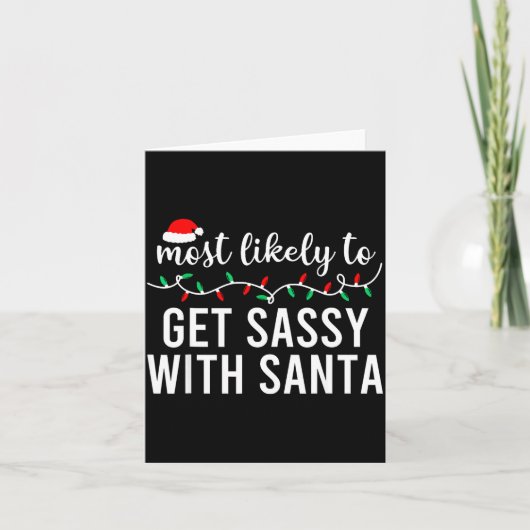 Most Likely To Christmas Shirt Matching Family Paj Kaart (Voorkant)