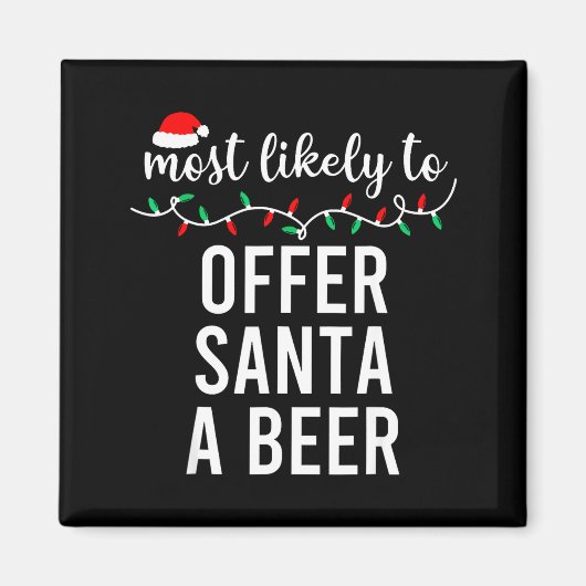 Most Likely To Christmas Shirt Matching Family Paj Magneet (Voorkant)