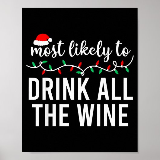 Most Likely To Christmas Shirt Matching Family Paj Poster (Voorkant)