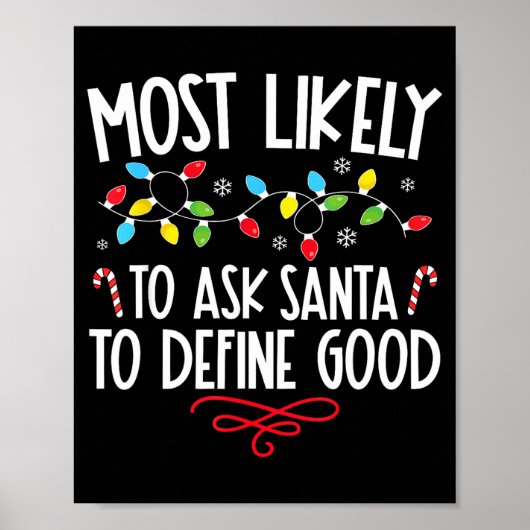 Most Likely To Christmas Shirt Matching Family Paj Poster (Voorkant)