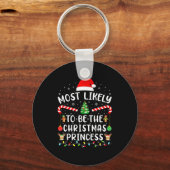 Most Likely To Christmas Shirt Matching Family Xma Sleutelhanger (Voorkant)