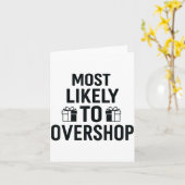 Most Likely To Christmas Shirt, Overshop Christmas Kaart (Gele Bloem)