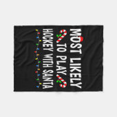 Most Likely To Christmas Xmas Pajamas Funny Matchi Fleece Deken (Voorkant (Horizontaal))