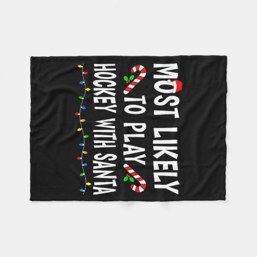 Most Likely To Christmas Xmas Pajamas Funny Matchi Fleece Deken (Voorkant (Horizontaal))