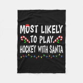 Most Likely To Christmas Xmas Pajamas Funny Matchi Fleece Deken (Voorkant)