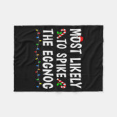 Most Likely To Christmas Xmas Pajamas Funny Matchi Fleece Deken (Voorkant (Horizontaal))