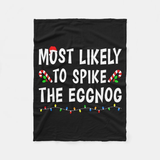 Most Likely To Christmas Xmas Pajamas Funny Matchi Fleece Deken (Voorkant)