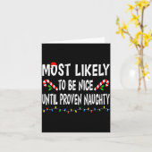Most Likely To Christmas Xmas Pajamas Funny Matchi Kaart (Gele Bloem)