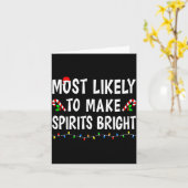 Most Likely To Christmas Xmas Pajamas Funny Matchi Kaart (Gele Bloem)