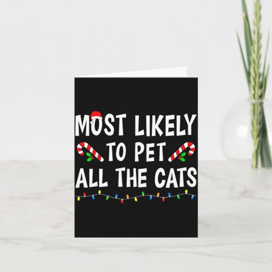 Most Likely To Christmas Xmas Pajamas Funny Matchi Kaart (Voorkant)