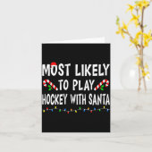 Most Likely To Christmas Xmas Pajamas Funny Matchi Kaart (Gele Bloem)