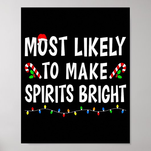 Most Likely To Christmas Xmas Pajamas Funny Matchi Poster (Voorkant)
