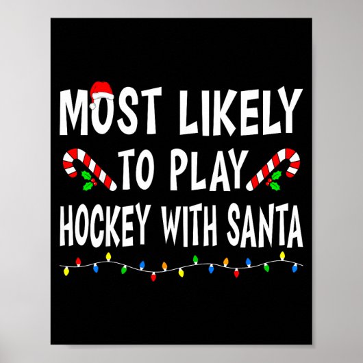 Most Likely To Christmas Xmas Pajamas Funny Matchi Poster (Voorkant)