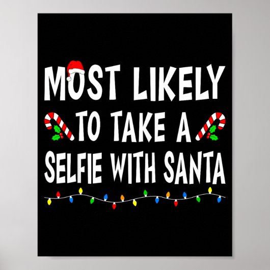 Most Likely To Christmas Xmas Pajamas Funny Matchi Poster (Voorkant)