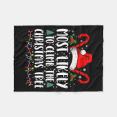 Most Likely To Climb The Xmas Tree Christmas Fleece Deken (Voorkant (Horizontaal))