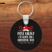 Most Likely To Climb The Xmas Tree Christmas Sleutelhanger (Voorkant)