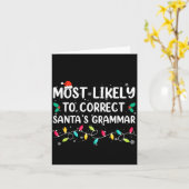 Most Likely To Correct Santa's Grammar Christmas P Kaart (Gele Bloem)