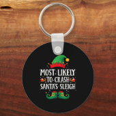 Most Likely To Crash Santa's Sleigh Matching Chris Sleutelhanger (Voorkant)