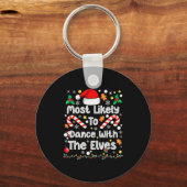 Most Likely To Dance With Elves Family Match Chris Sleutelhanger (Voorkant)