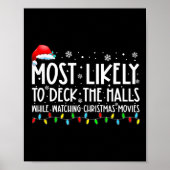Most Likely To Deck The Halls White Watching Chris Poster (Voorkant)