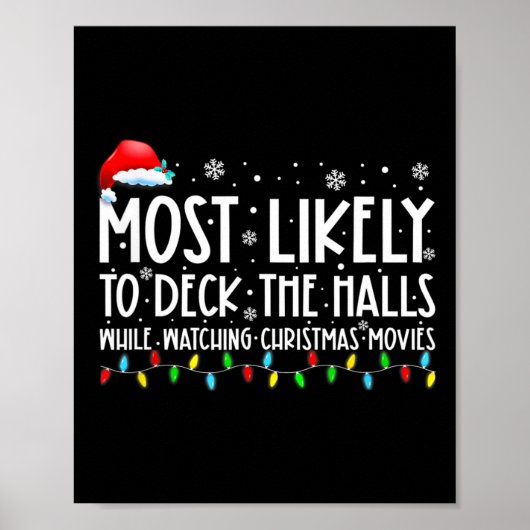 Most Likely To Deck The Halls White Watching Chris Poster (Voorkant)