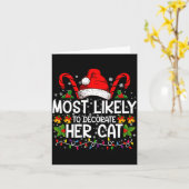 Most Likely To Decorate Her Cat Family Matching  Kaart (Gele Bloem)