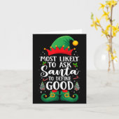 Most Likely To Define Good Matching Christmas Elf Kaart (Gele Bloem)