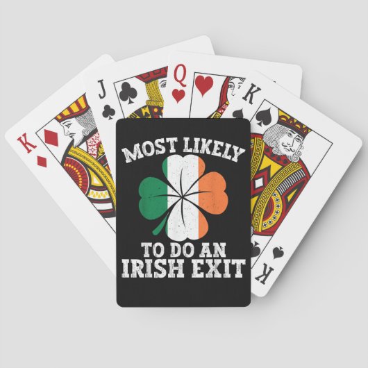 Most Likely To Do An Irish Exit St Patrick's Day  Pokerkaarten (Achterkant)