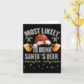 Most Likely To Drink All Santa’s Beer Christmas Dr Kaart (Gele Bloem)
