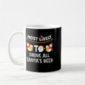 Most Likely To Drink All Santas Beer Funny Christm Koffiemok (Links)