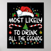Most Likely To Drink All The Eggnog Christmas Eggn Poster (Voorkant)